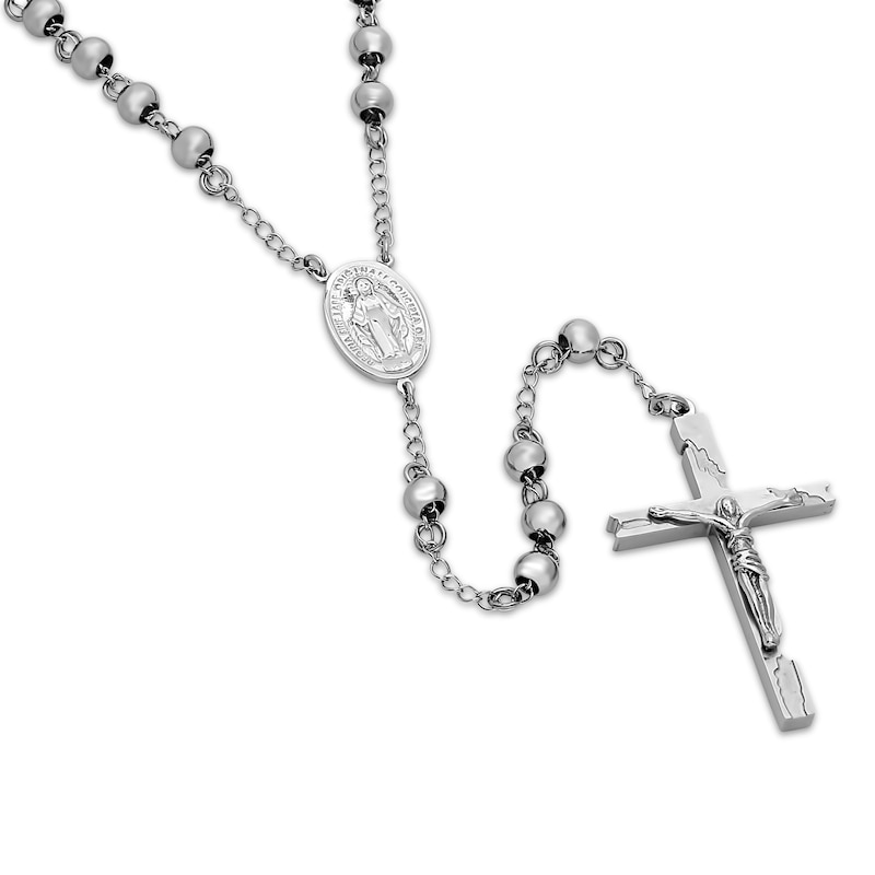 Rosary Necklace Stainless Steel 32"