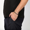 Thumbnail Image 3 of Men's Agate Beaded & Black Leather Bracelet Stainless Steel 8.5"
