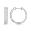 Thumbnail Image 2 of Lab-Created Diamonds by KAY Two-Row Hoop Earrings 1 ct tw 10K White Gold