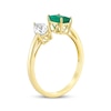 Thumbnail Image 1 of Toi et Moi Pear-Shaped White Topaz & Emerald-Cut Emerald Deconstructed Ring 10K Yellow Gold