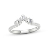 Thumbnail Image 0 of Diamond Contour Anniversary Ring 1/3 ct tw Baguette & Round-cut 10K White Gold