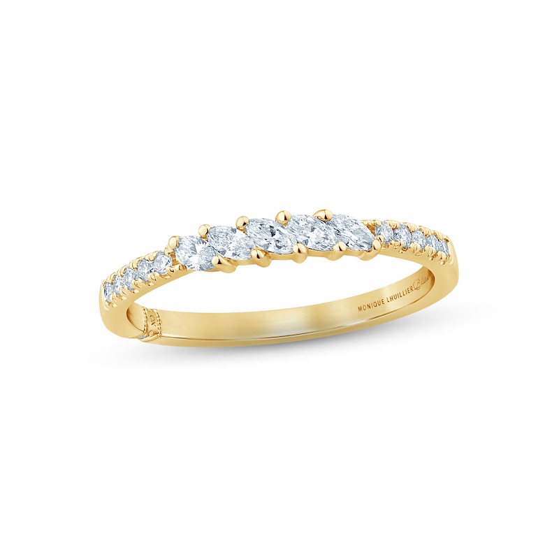 Monique Lhuillier Bliss Diamond Anniversary Band 1/4 ct tw Marquise & Round-cut 18K Yellow Gold