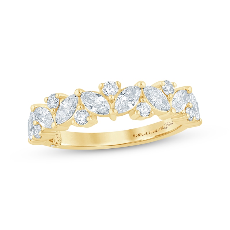 Monique Lhuillier Bliss Marquise & Round-Cut Lab-Created Diamond Anniversary Ring 1 ct tw 18K Yellow Gold