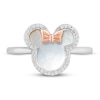 Thumbnail Image 2 of Disney Treasures Minnie Mouse Mother of Pearl & Diamond Ring 1/10 ct tw Sterling Silver & 10K Rose Gold