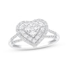 Thumbnail Image 0 of Diamond Heart Ring 1/2 ct tw Round-cut 10K White Gold