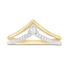 Thumbnail Image 0 of Diamond "V" Ring 1/10 ct tw Round-Cut 10K Yellow Gold