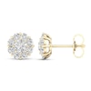 Thumbnail Image 1 of Lab-Created Diamonds by KAY Flower Stud Earrings 1 ct tw Round-Cut 14K Yellow Gold