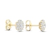 Thumbnail Image 3 of Lab-Created Diamonds by KAY Flower Stud Earrings 1 ct tw Round-Cut 14K Yellow Gold