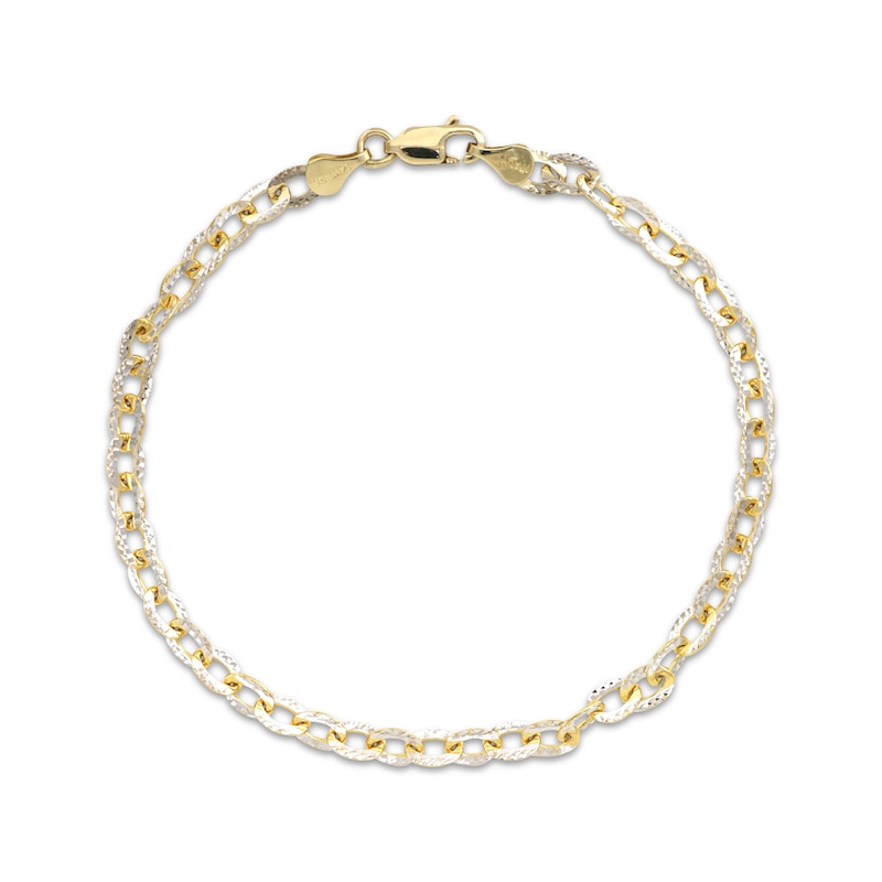 Diamond-Cut 4.3mm Solid Cable Chain Bracelet 14K Yellow Gold 7.5"