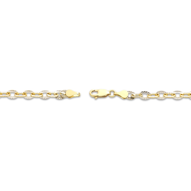 Diamond-Cut 4.3mm Solid Cable Chain Bracelet 14K Yellow Gold 7.5"