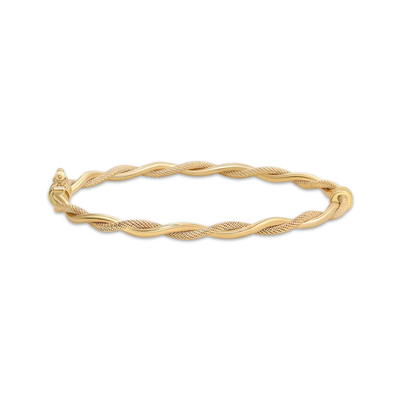 Reaura Twisted Mesh Bangle Bracelet Repurposed 14K Yellow Gold