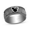 Thumbnail Image 0 of Men's Disney Treasures Mickey Mouse Textured Ring Sterling Silver & Black Rhodium