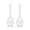 Thumbnail Image 1 of Unstoppable Love Lab-Created Diamond Teardrop Dangle Hoop Earrings 1 ct tw 14K White Gold