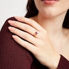 Thumbnail Image 2 of Toi et Moi Oval-Cut Opal & Pear-Shaped Rhodolite Garnet Ring 1/10 ct tw Diamonds 10K Yellow Gold