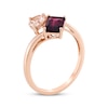 Thumbnail Image 1 of Toi et Moi Pear-Shaped Morganite & Emerald-Cut Rhodolite Garnet Ring 10K Rose Gold