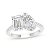 Thumbnail Image 0 of Toi et Moi Emerald-Cut & Pear-Shaped Lab-Created Diamond Engagement ring 4-1/4 ct tw 14K White Gold