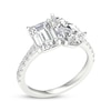 Thumbnail Image 1 of Toi et Moi Emerald-Cut & Pear-Shaped Lab-Created Diamond Engagement ring 4-1/4 ct tw 14K White Gold