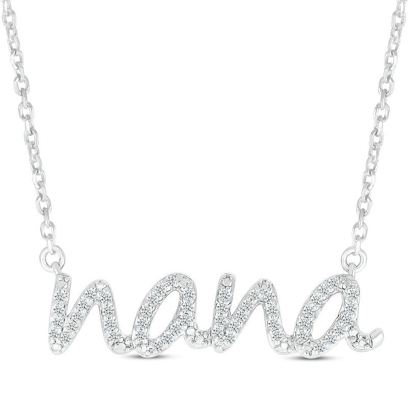 Diamond "Nana" Necklace 1/10 ct tw Sterling Silver 18"