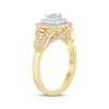 Thumbnail Image 1 of Monique Lhuillier Bliss Round-Cut Diamond Cushion-Frame Engagement Ring 3/4 ct tw 18K Two-Tone Gold