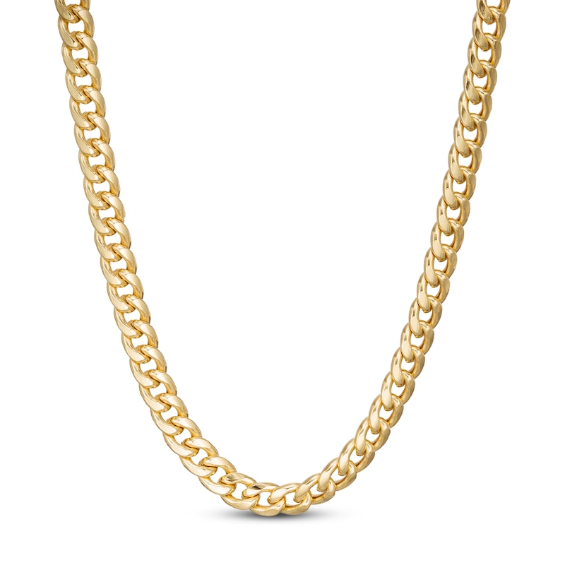 Hollow Cuban Chain Necklace 10K Yellow Gold 24"