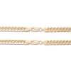 Thumbnail Image 2 of Hollow Curb Chain Necklace & Bracelet Set 10K Yellow Gold