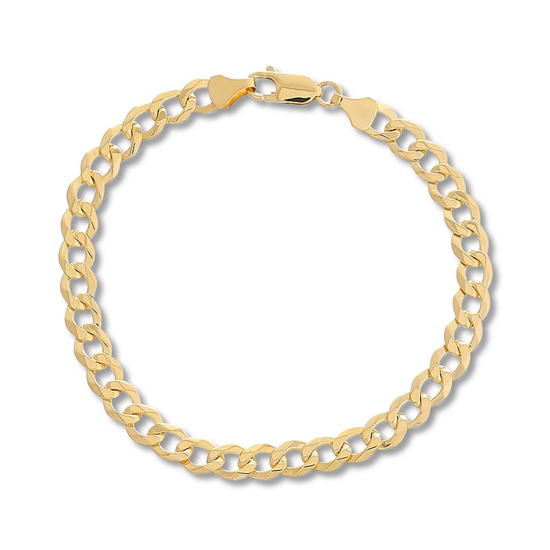 Solid Curb Chain Bracelet 6.7mm 14K Yellow Gold 8.5"