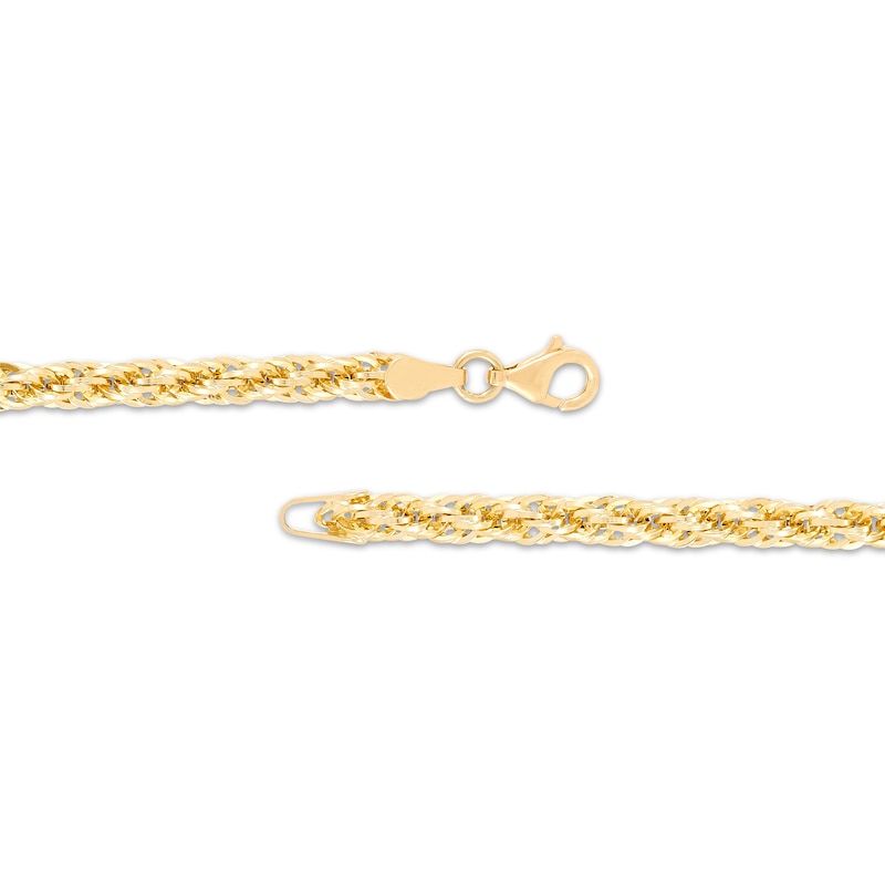 Hollow Rope Chain Bracelet 10K Yellow Gold 7.5"