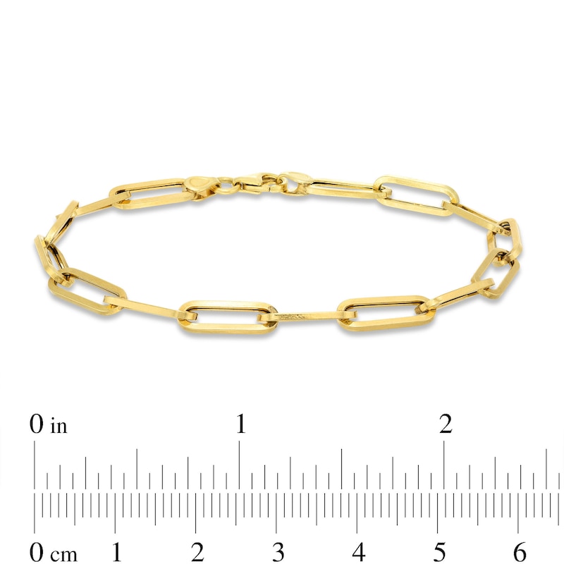 Hollow Paperclip Bracelet 10K Yellow Gold 7.5"