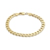 Thumbnail Image 0 of Diamond-cut Solid Curb Chain Bracelet 14K Yellow Gold 7.5"