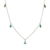 Thumbnail Image 0 of Pear-Shaped Emerald Dangle Station Necklace 10K Yellow Gold 18"