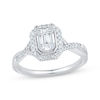 Thumbnail Image 0 of Baguette & Round-Cut Multi-Diamond Center Engagement Ring 1/3 ct tw 14K White Gold