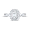 Thumbnail Image 2 of Baguette & Round-Cut Multi-Diamond Center Engagement Ring 1/3 ct tw 14K White Gold