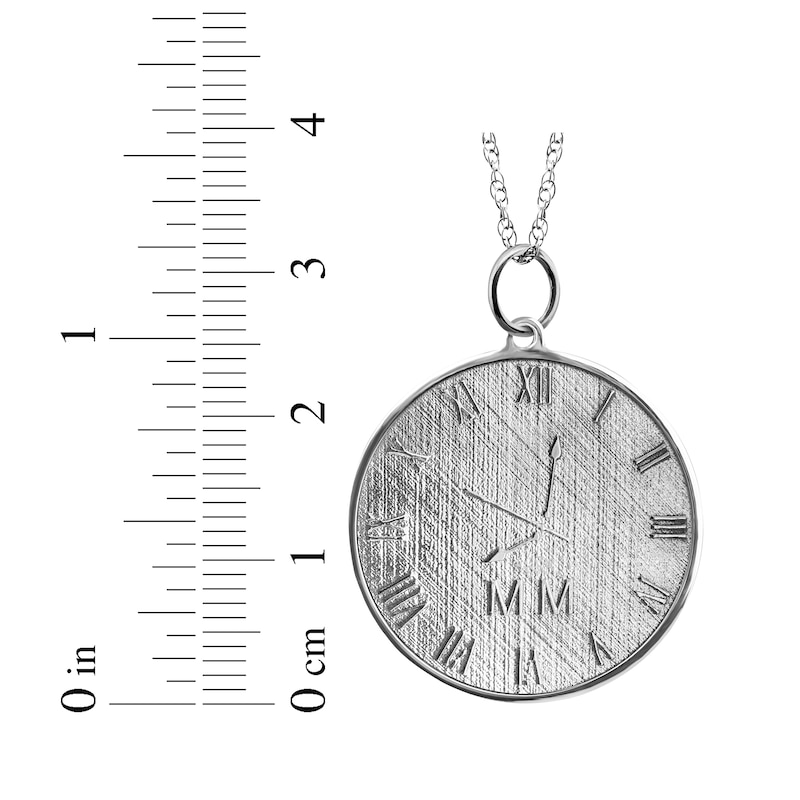 Customized Time Clock Necklace Sterling Silver 18"