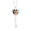 Thumbnail Image 0 of Engravable Heart-Shaped Key Photo Necklace Sterling Silver 18"