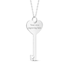 Thumbnail Image 1 of Engravable Heart-Shaped Key Photo Necklace Sterling Silver 18"