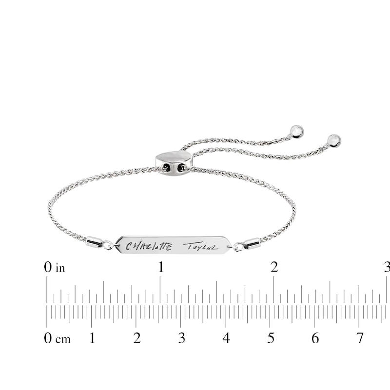 Your Own Handwriting Bar Bracelet Sterling Silver 9.5"
