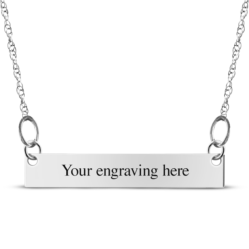 Your Own Handwriting Bar Necklace Sterling Silver 18"