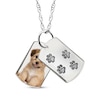 Thumbnail Image 0 of Double Dog Tag Photo & Footprints Swivel Necklace Sterling Silver 18"