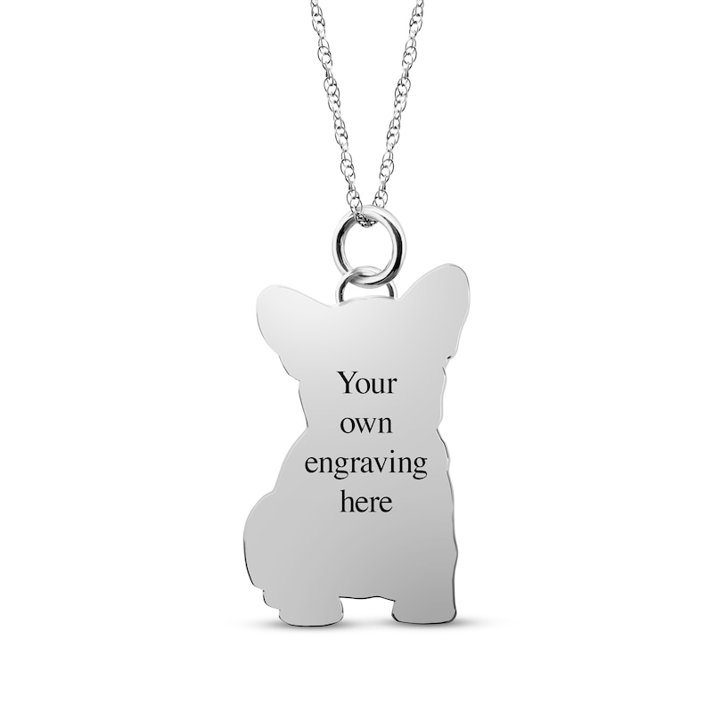 Pet Outline Charm Necklace Sterling Silver 18"