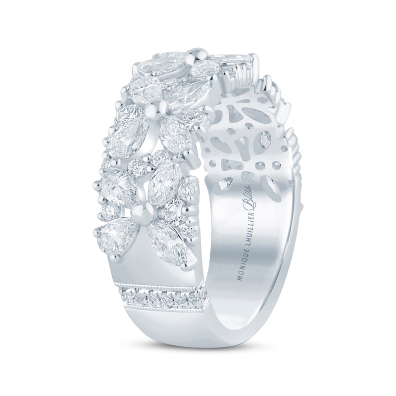 Monique Lhuillier Bliss Pear-Shaped, Marquise & Round-Cut Lab-Created Diamond Anniversary Ring 2 ct tw 18K White Gold