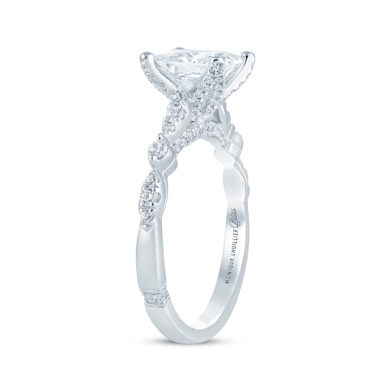 Monique Lhuillier Bliss Princess-Cut Lab-Created Diamond Engagement Ring 1-7/8 ct tw 18K White Gold
