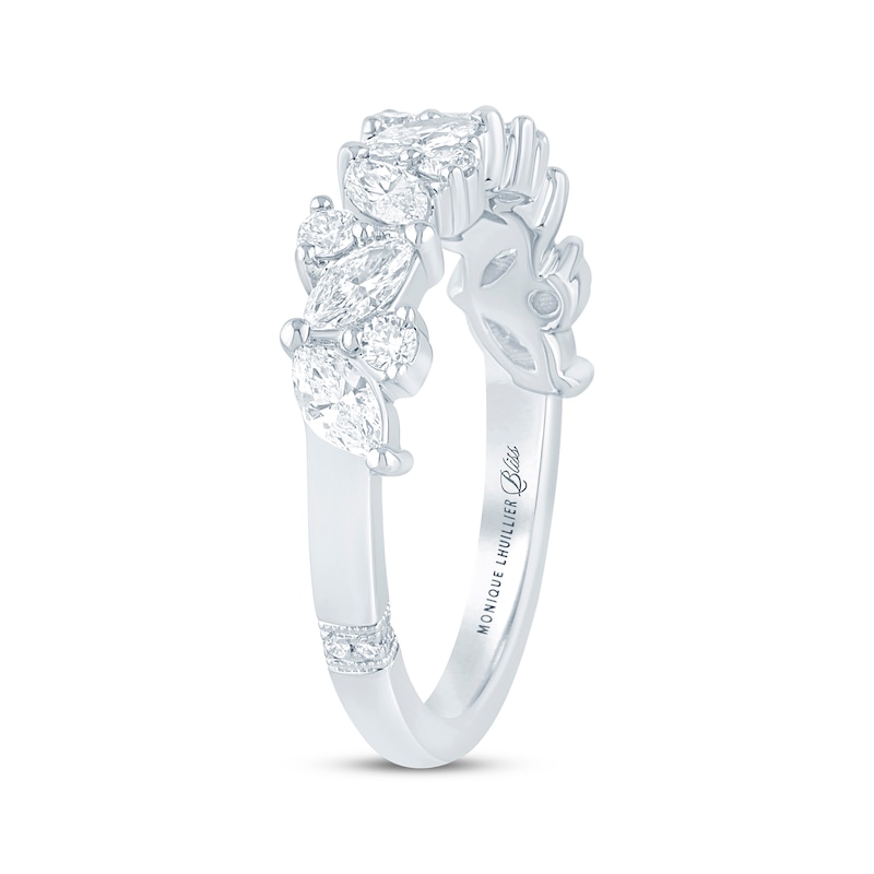 Monique Lhuillier Bliss Marquise & Round-Cut Lab-Created Diamond Anniversary Ring 1 ct tw 18K White Gold