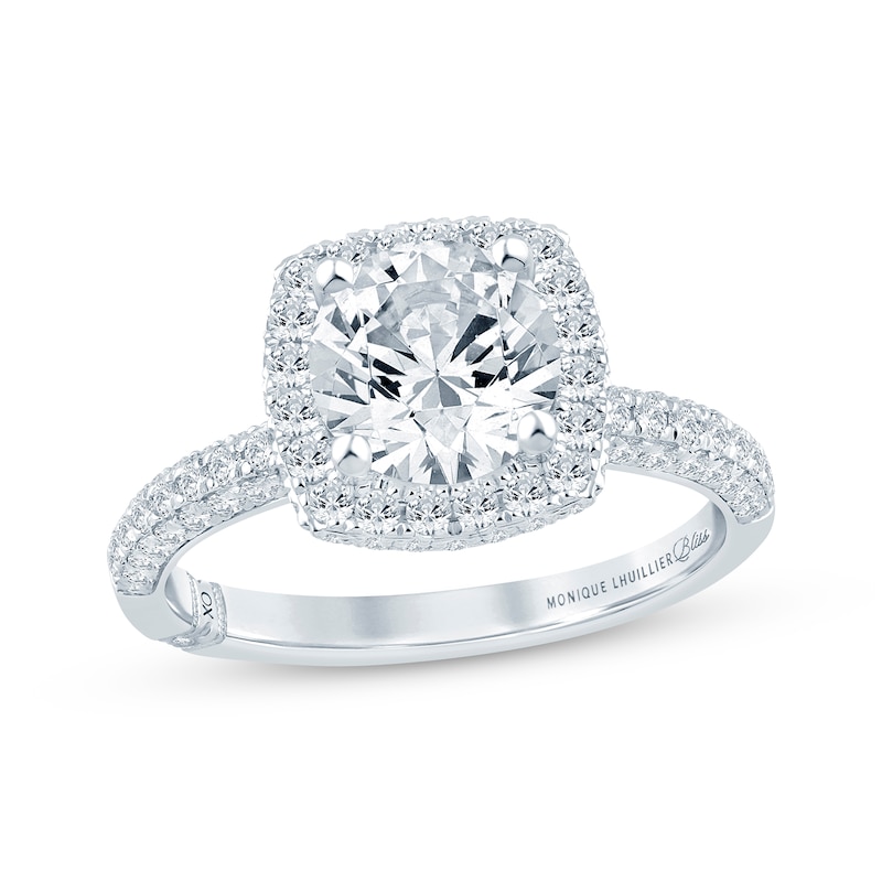 Monique Lhuillier Bliss Round-Cut Lab-Created Diamond Engagement Ring 2-1/8 ct tw 18K White Gold