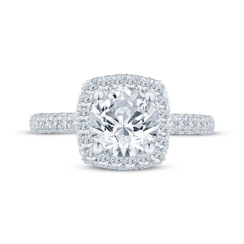 Monique Lhuillier Bliss Round-Cut Lab-Created Diamond Engagement Ring 2-1/8 ct tw 18K White Gold