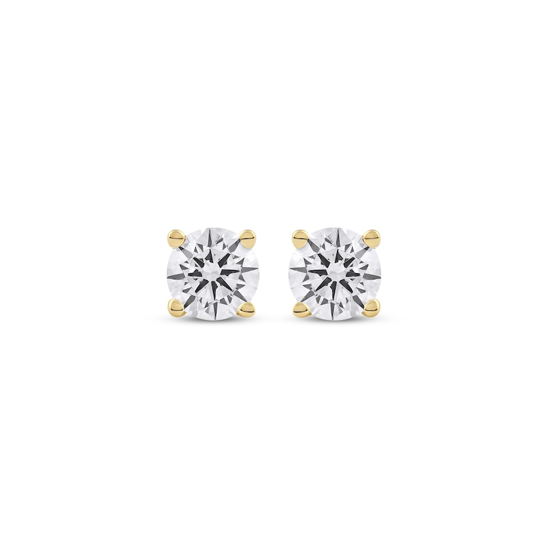 Lab-Created Diamonds by KAY Round-cut Solitaire Stud Earrings 1/2 ct tw 14K Yellow Gold (F/SI2)