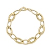 Thumbnail Image 1 of Alternating Oval Link Bracelet 10K Yellow Gold 7.5"