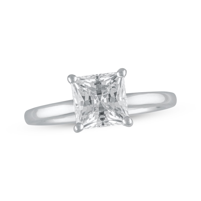 Lab-Created Diamonds by KAY Princess-Cut Solitaire Engagement Ring 1-1/2 ct tw 14K White Gold (F/SI2)