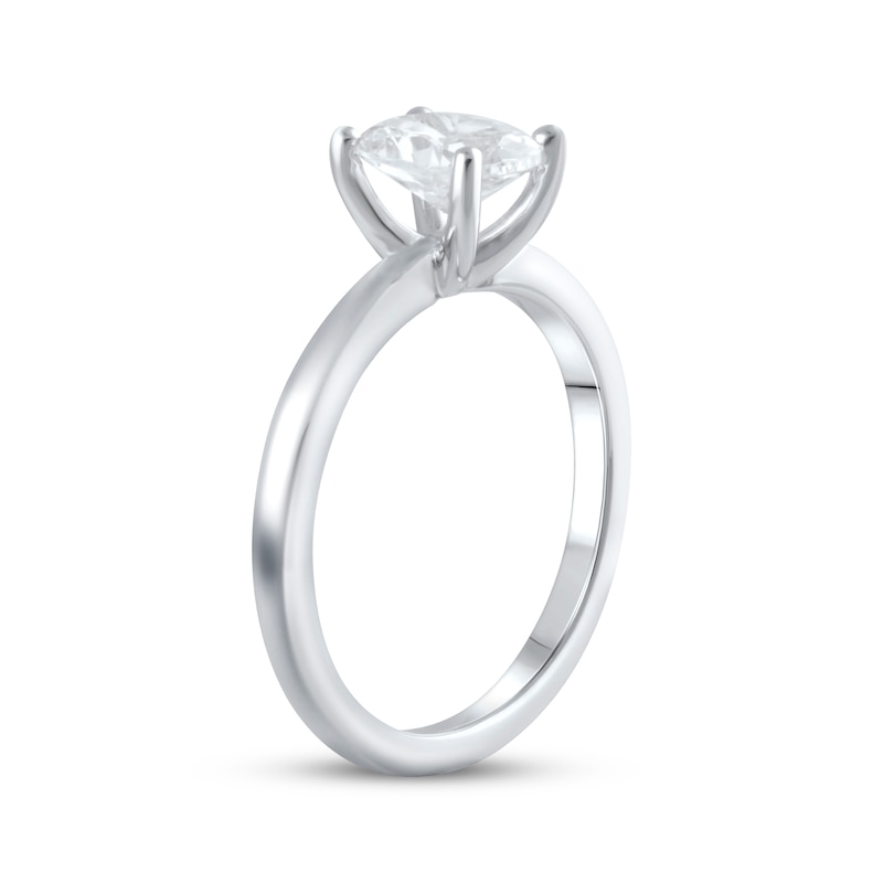 Lab-Created Diamonds by KAY Oval-Cut Solitaire Engagement Ring 1-1/2 ct tw 14K White Gold (F/SI2)