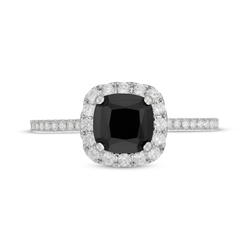 Neil Lane Cushion-Cut Black Diamond & White Diamond Engagement Ring 2 ct tw 14K White Gold