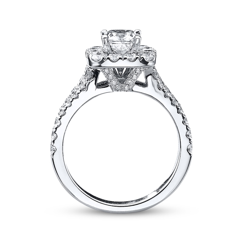 Previously Owned Neil Lane Engagement Ring 2-1/6 ct tw Cushion & Round-cut Diamonds 14K White Gold - Size 4